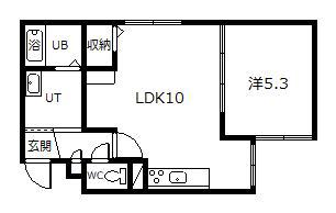 RESPECT(1LDK/3階)の間取り写真