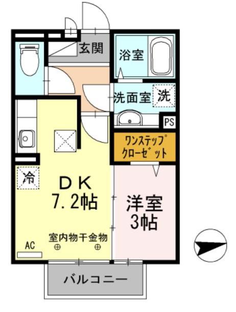 ルミエ広畑本町(1DK/1階)の間取り写真