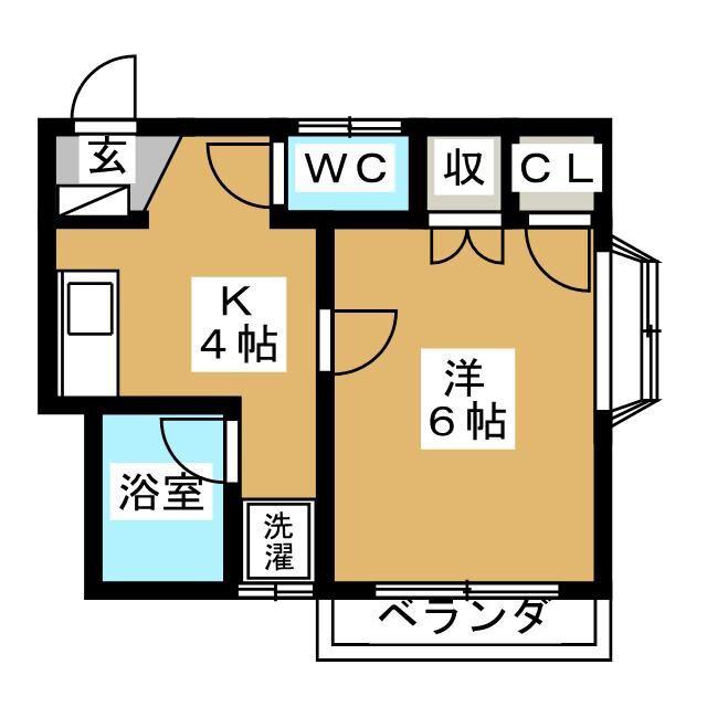 キューピック(1K/2階)の間取り写真
