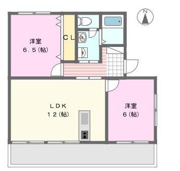 上島マンション(2LDK/3階)の間取り写真