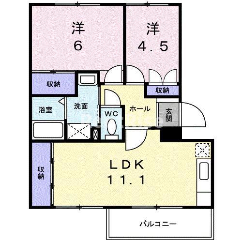 ライブタウン多加木(2LDK/3階)の間取り写真