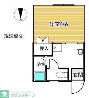 エクセル湘南A(1K/2階)の間取り写真