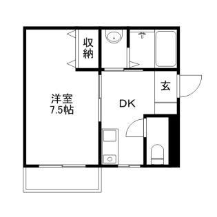 ラフィーネ内山下(1K/3階)の間取り写真