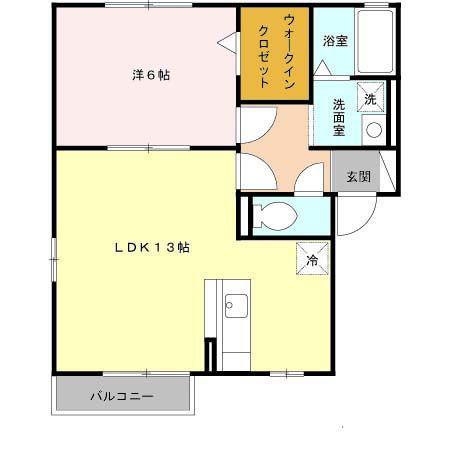 アイビーキューブ(1LDK/1階)の間取り写真