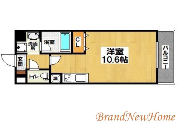 ROYAL MAISON NAKAO(ワンルーム/9階)の間取り写真