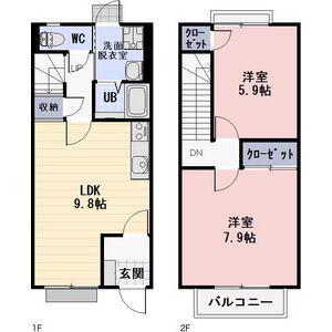 グランドソレーユ(2LDK/1階)の間取り写真