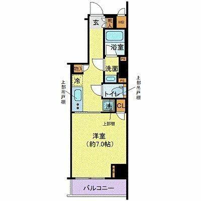 ディアレイシャス港区海岸(1K/3階)の間取り写真