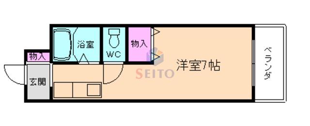 ヴェルジュ曽根(ワンルーム/1階)の間取り写真