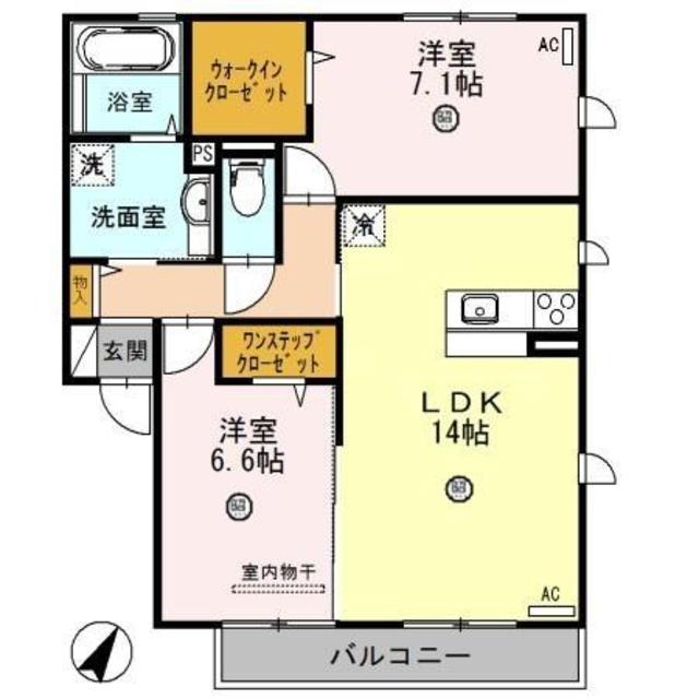 アルパッソ(2LDK/2階)の間取り写真