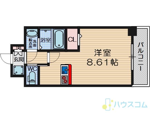 ロイス南茨木(1K/5階)の間取り写真