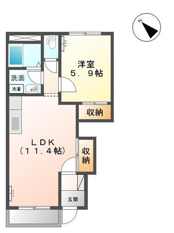 ステイブル(1LDK/1階)の間取り写真