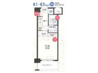 オリエントビルNO.81クラブアマリージュ(1K/2階)の間取り写真