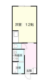 GREEN HILLS 大塚台 3号棟(ワンルーム/2階)の間取り写真