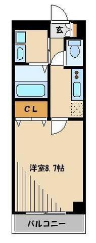 JR京浜東北線 浦和駅 徒歩5分 6階建 築16年(1K/5階)の間取り写真
