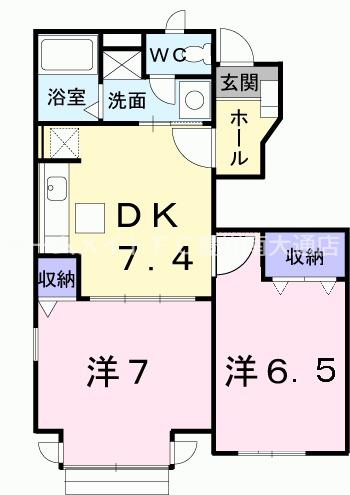 フォレストパレス(2DK/1階)の間取り写真