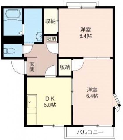 アルス上福岡II(2K/2階)の間取り写真