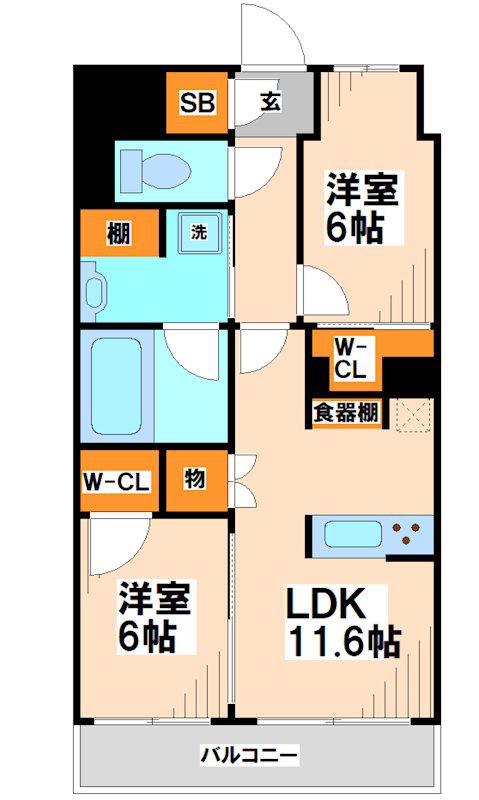 サンクレイドル浅草III(1SLDK/12階)の間取り写真