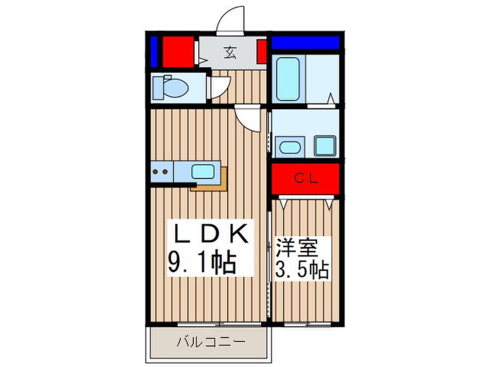 シャノワール(1LDK/1階)の間取り写真