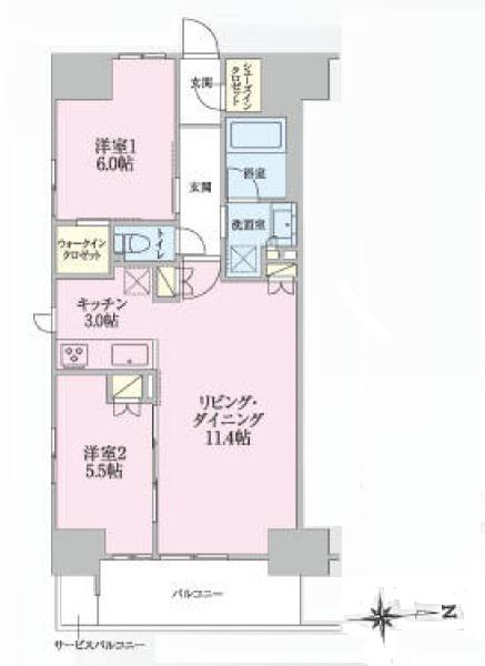 トラープランド翠命館(2LDK/12階)の間取り写真