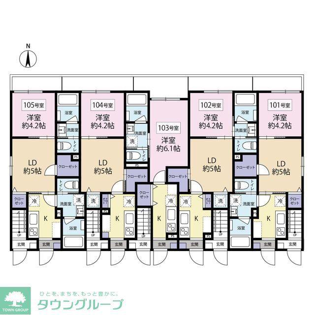YS中野本町(1LDK/1階)の間取り写真