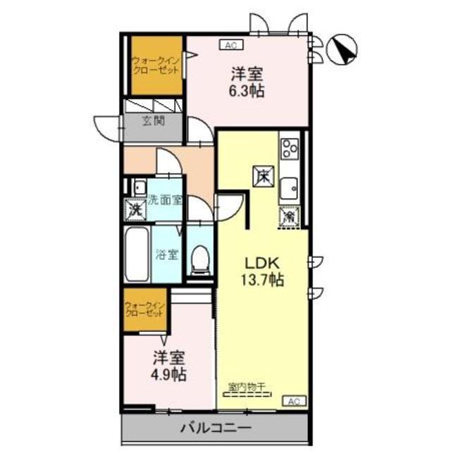 AOYAMA NEW PALACE(2LDK/1階)の間取り写真