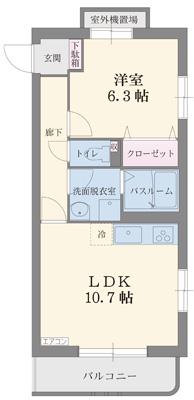 プレリュード(1LDK/4階)の間取り写真
