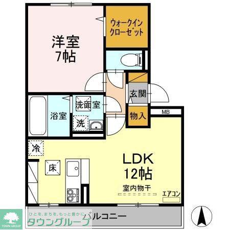 クレールI(1LDK/1階)の間取り写真