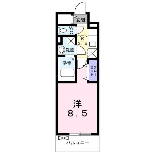 ベルフォース ルミエール(1K/3階)の間取り写真