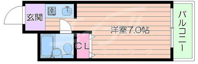 ツイン96(1K/4階)の間取り写真