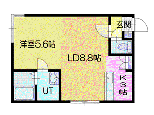 ラ・ヴィクトワール新札幌(1LDK/4階)の間取り写真
