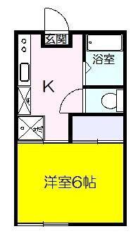 桜コーポB(1K/1階)の間取り写真