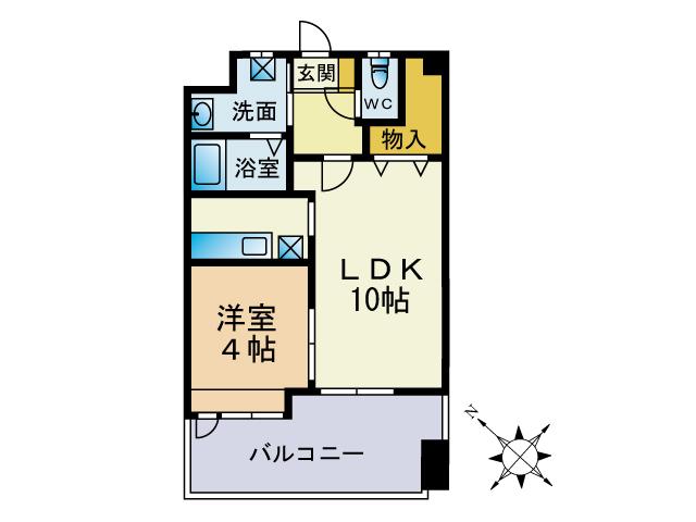 グランドール薬院(1LDK/7階)の間取り写真