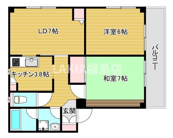 グレースコート三番館(2DK/3階)の間取り写真