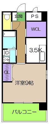 ドリームハウスしののめ(1K/3階)の間取り写真