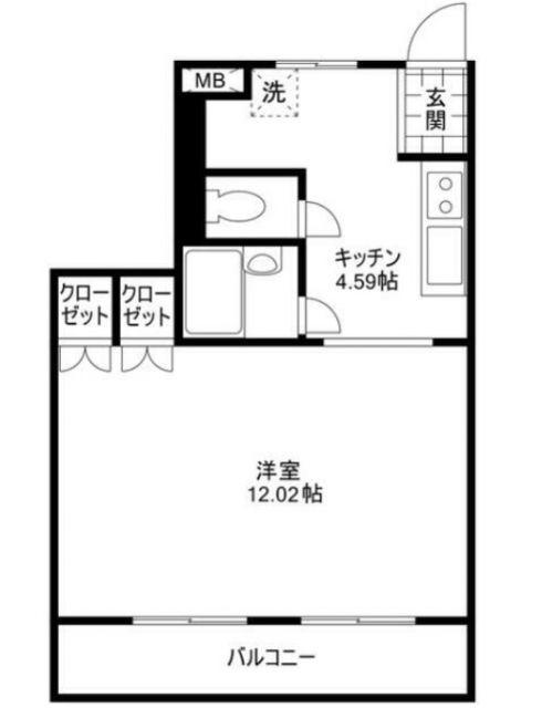 A.P.MIENO(1K/2階)の間取り写真