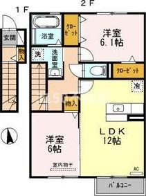 シンフォニーA(2LDK/2階)の間取り写真