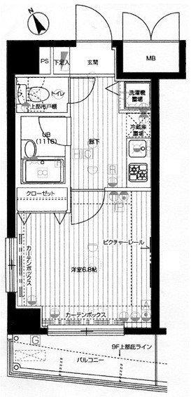 メインステージ四ツ谷(1K/5階)の間取り写真