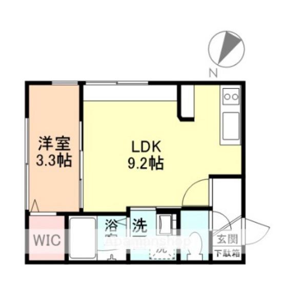 INTEGRAL 中川原(1LDK/2階)の間取り写真