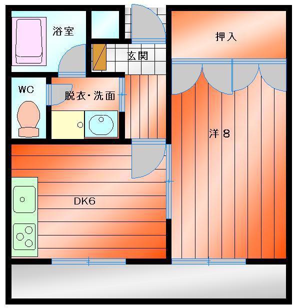 永田町ビル(1DK/3階)の間取り写真