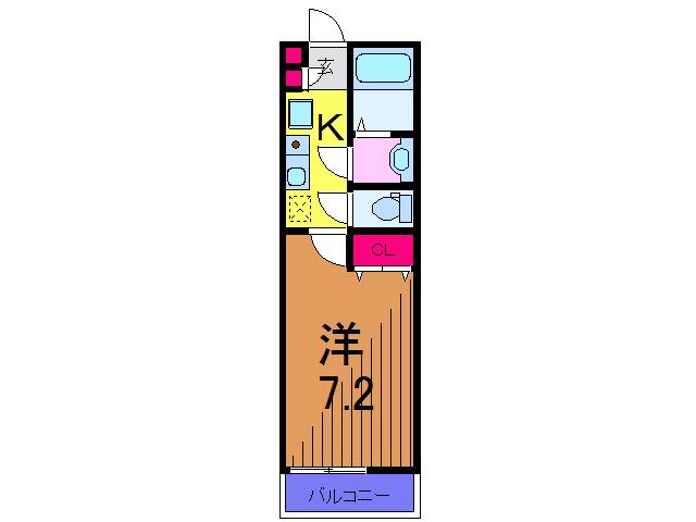 フォレスタM`S(1K/2階)の間取り写真