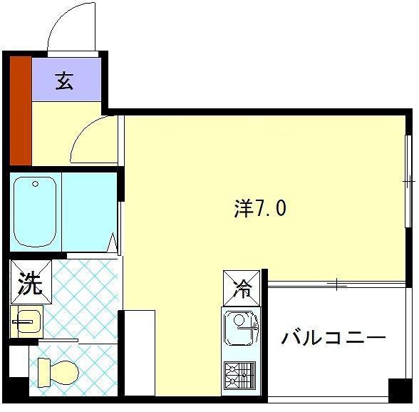 丸野ビル(ワンルーム/4階)の間取り写真