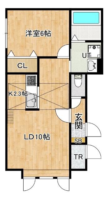 BOX.N KAMUI(1LDK/2階)の間取り写真