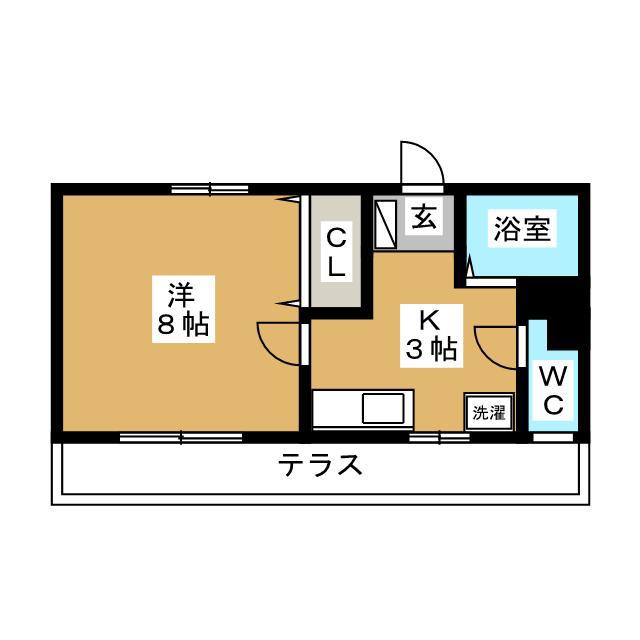 ガーデンハイツ(1K/2階)の間取り写真