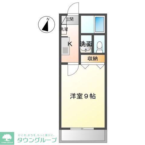 リバーアップ六実(1K/2階)の間取り写真