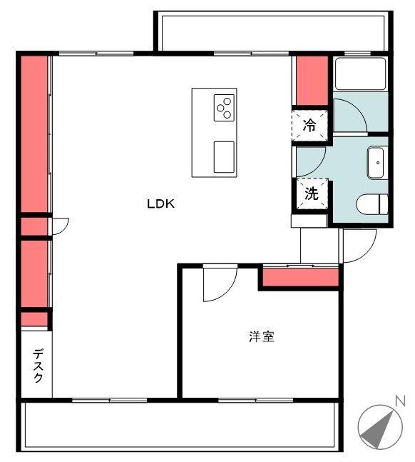 若木3号棟(1LDK/2階)の間取り写真