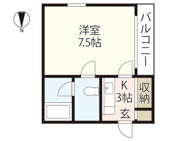 GH COURT 2ND(1K/2階)の間取り写真