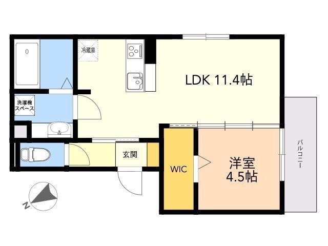 コンフォール大橋(1LDK/2階)の間取り写真