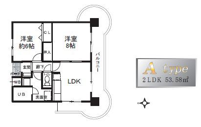 アネックス六兵衛(2LDK/2階)の間取り写真