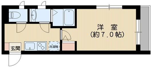 エスポワールUJO(1K/2階)の間取り写真