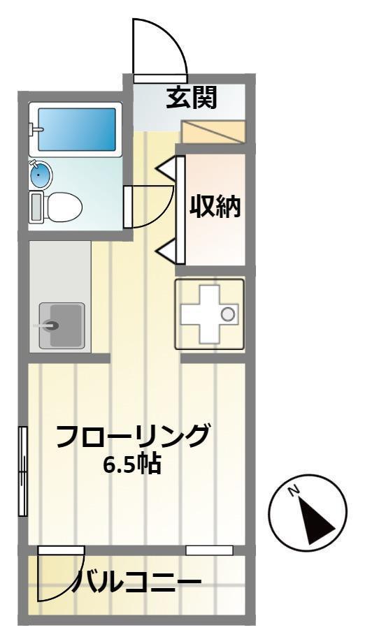Sハイム(ワンルーム/3階)の間取り写真